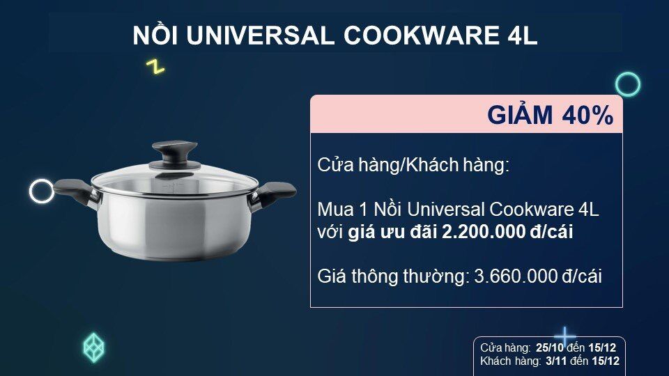 Nồi Universal Cookware 4L Tupperware