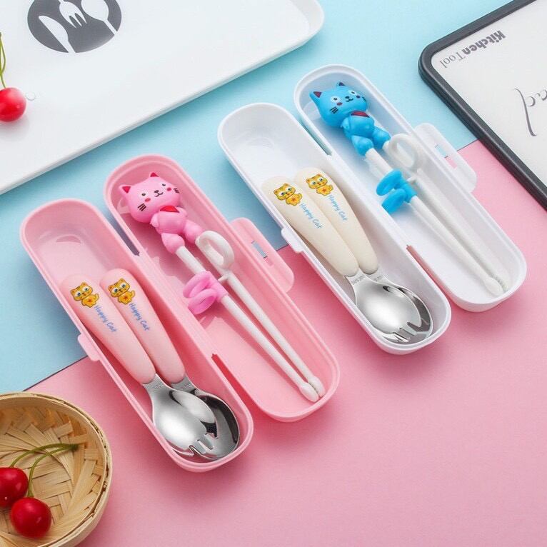Set thìa  nĩa đũa tập gắp cho bé t