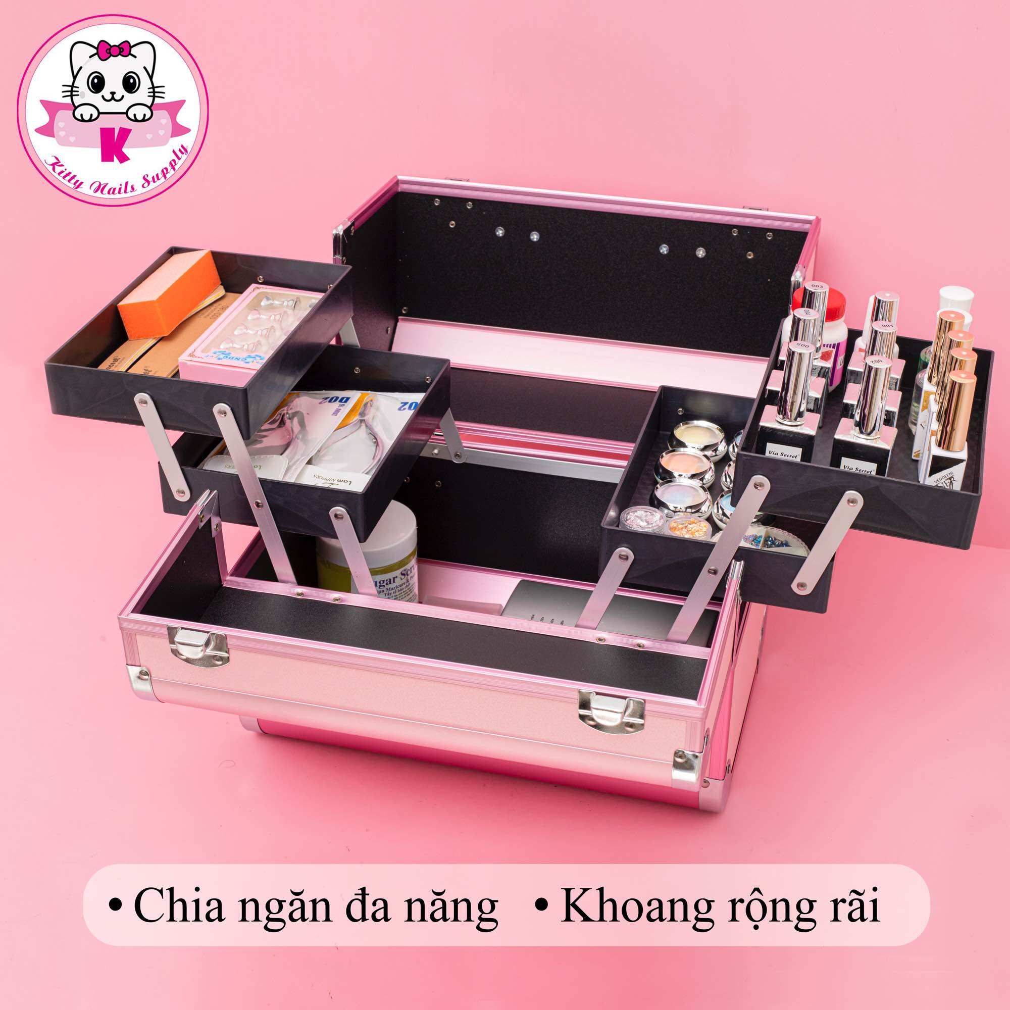 Cốp nhôm đựng dụng cụ nail- mi - phun xăm
