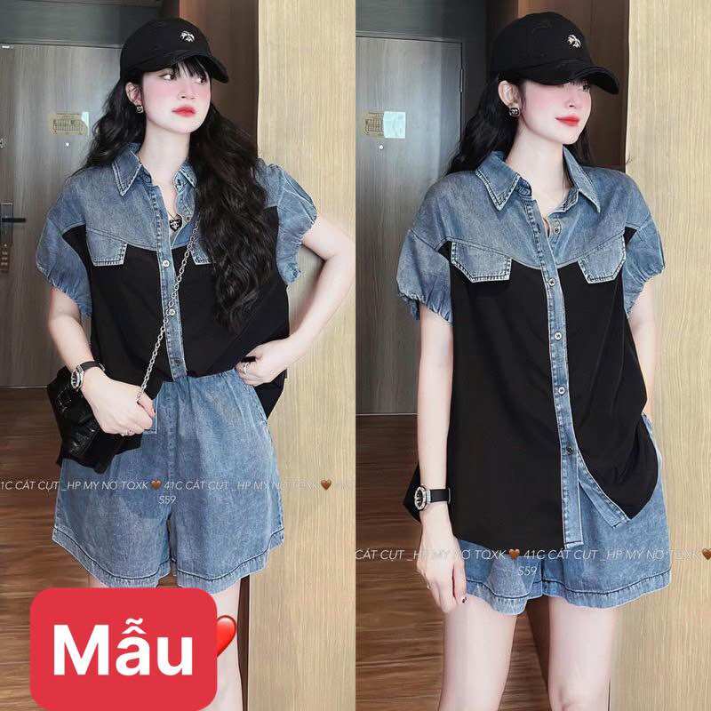 BỘ JEAN PHỐI LỤA SANG XỊN Bigsize 68kg đến 95kg