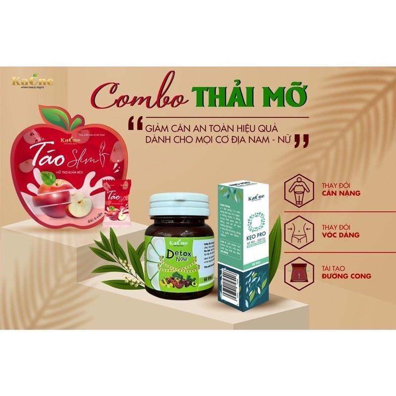 Kẹo Táo Giảm Cân Kaone + Detox Now rau củ thải mỡ + Kẹo Pro xổ mỡ vành ruột , giảm mỡ bụng sau sinh hiệu quả
