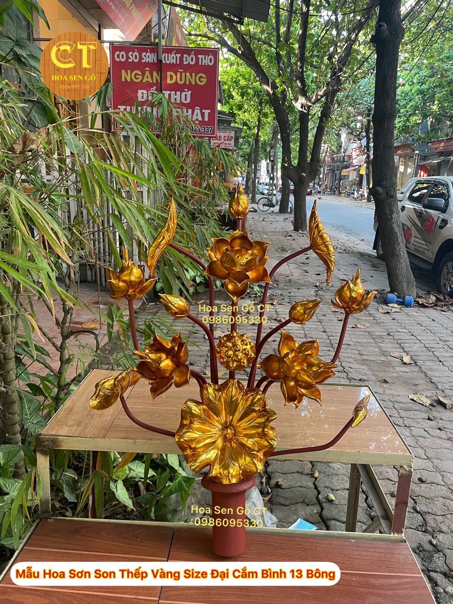Đế Gỗ Cắm Hoa Bình Sứ