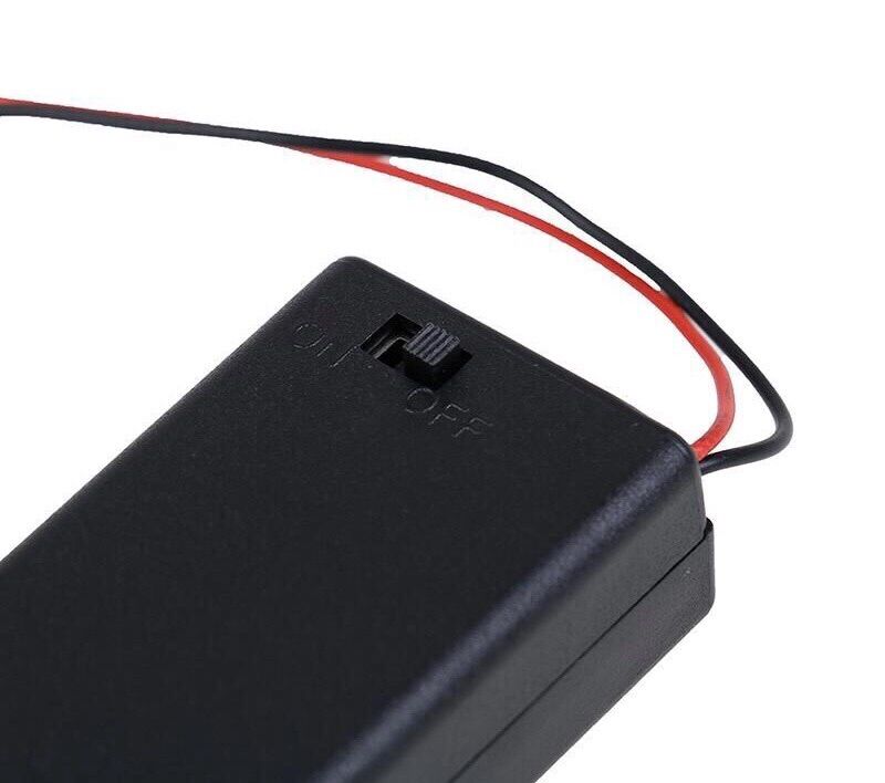 Hộp đựng pin AA có nắp và công tắc