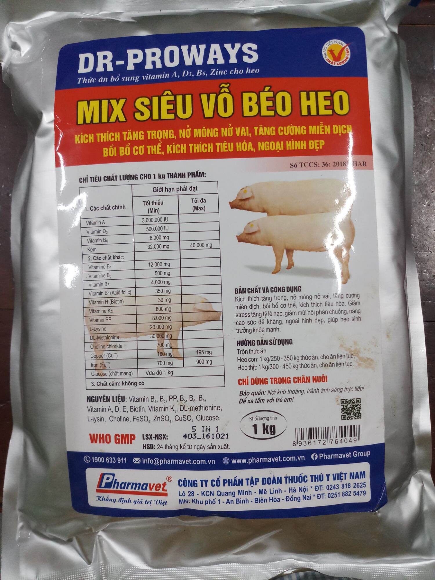 Dr Proways 1kg mix siêu vỗ béo, tăng cường miễn dịch