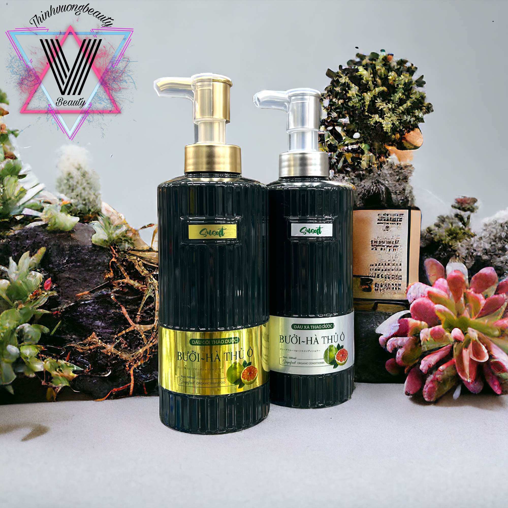 Dầu gội xả bưởi hà thủ ô susoft nhật bản 550ml