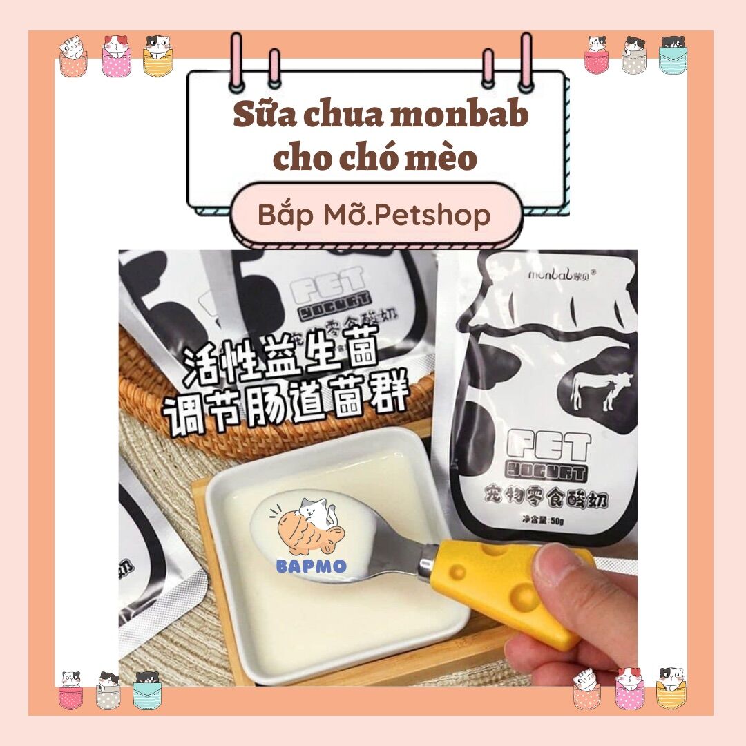 Sữa chua tiêu hoá cho chó mèo monbab gói 50g