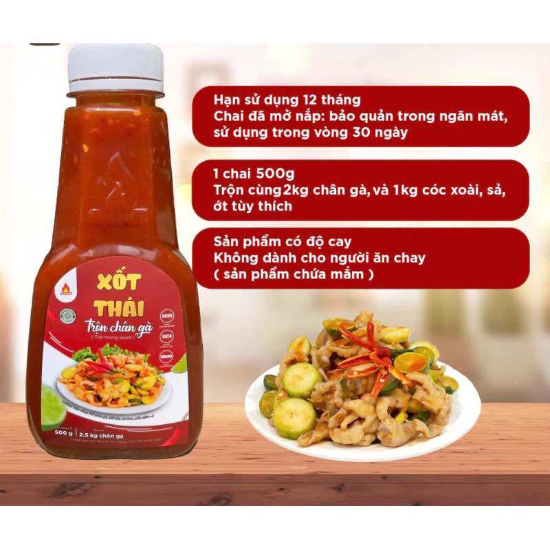 Xốt thái trộn chân gà AZ CHEF chai 500gram trộn đc 2,5kg chân gà