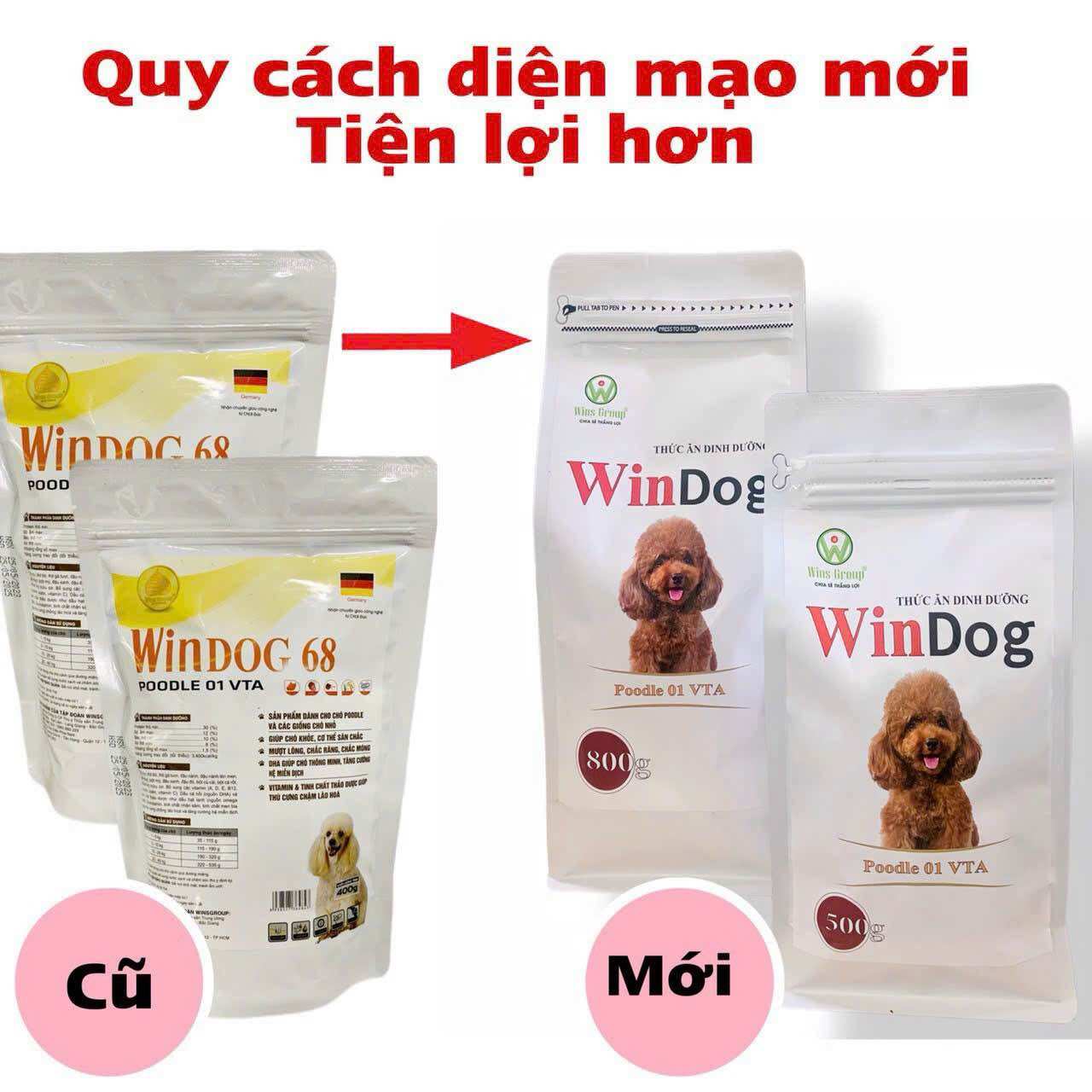 Thức Ăn Hạt Dành Cho Chó Poodle Windog 68 400g