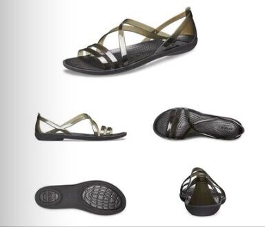 Sandal Isabella Cross quai chéo (màu đen)