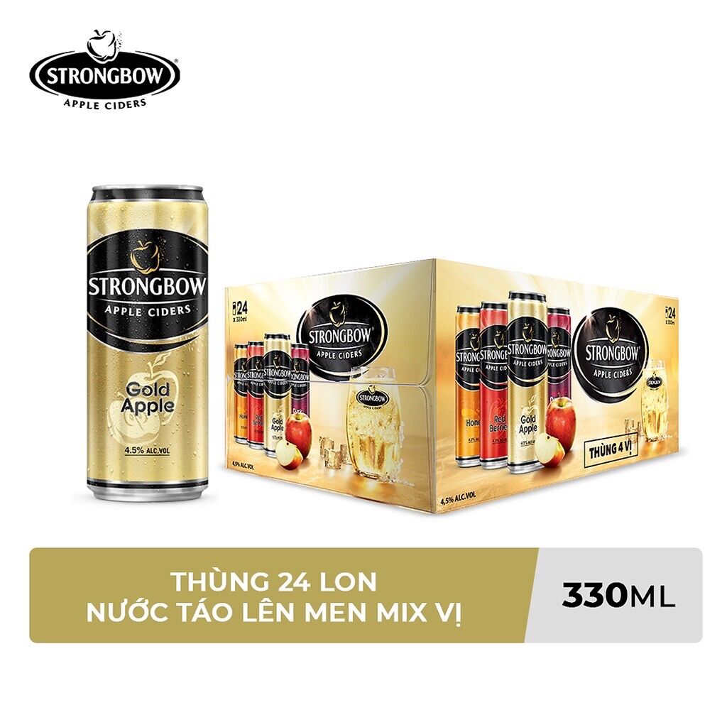 Strongbow Dâu đen 24 lon/Thùng 330ml Chang's Food
