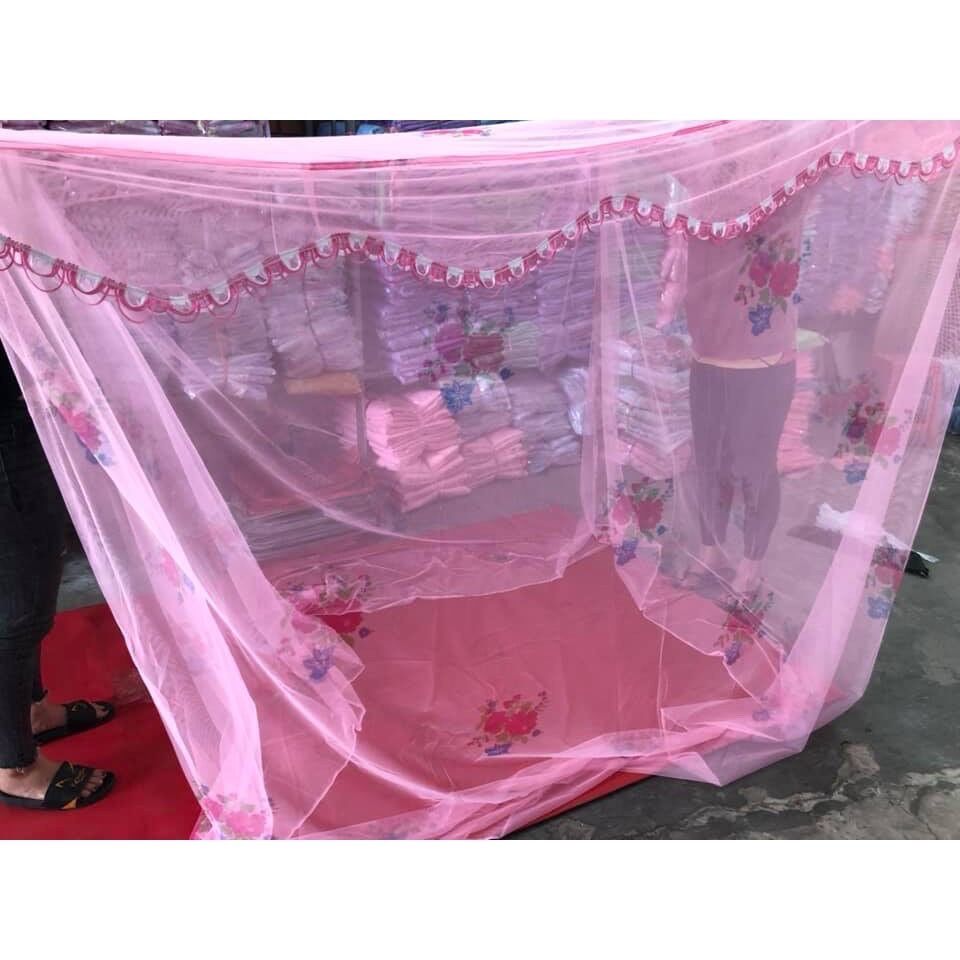 [HCM]Mùng ngủ in bông có cửa 1m8x 2m