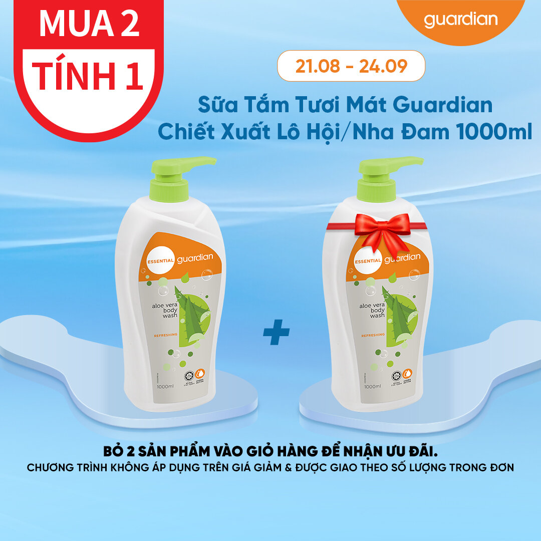 Sữa Tắm Tươi Mát Guardian Essential Aloe Vera Body Wash Chiết Xuất Lô Hội / Nha Đam 1000ml