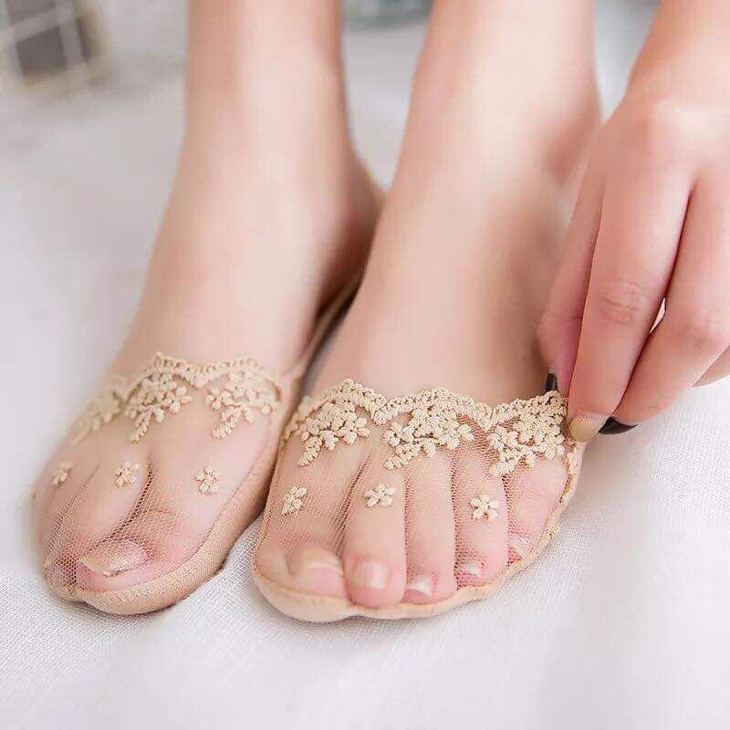 Vớ lưới mang giày búp bê , cao gót