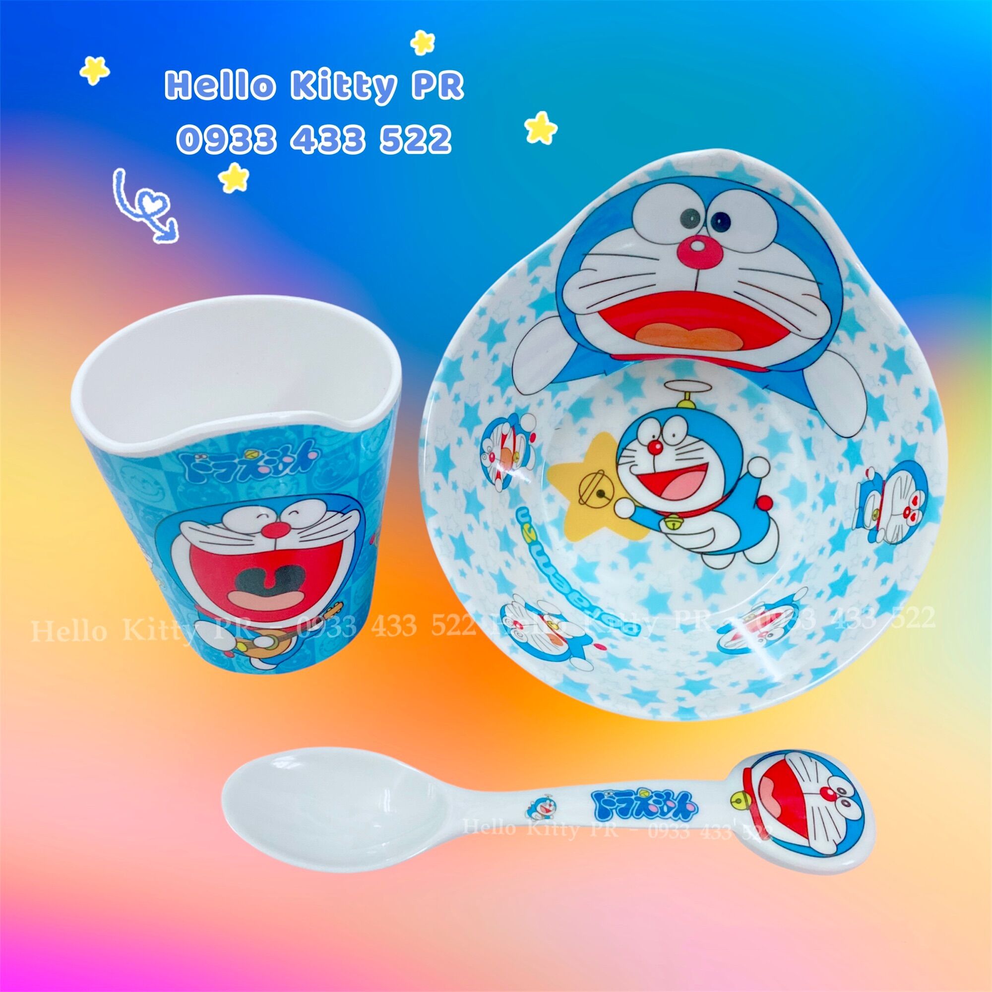 Combo tô muỗng ly Doremon Doraemon