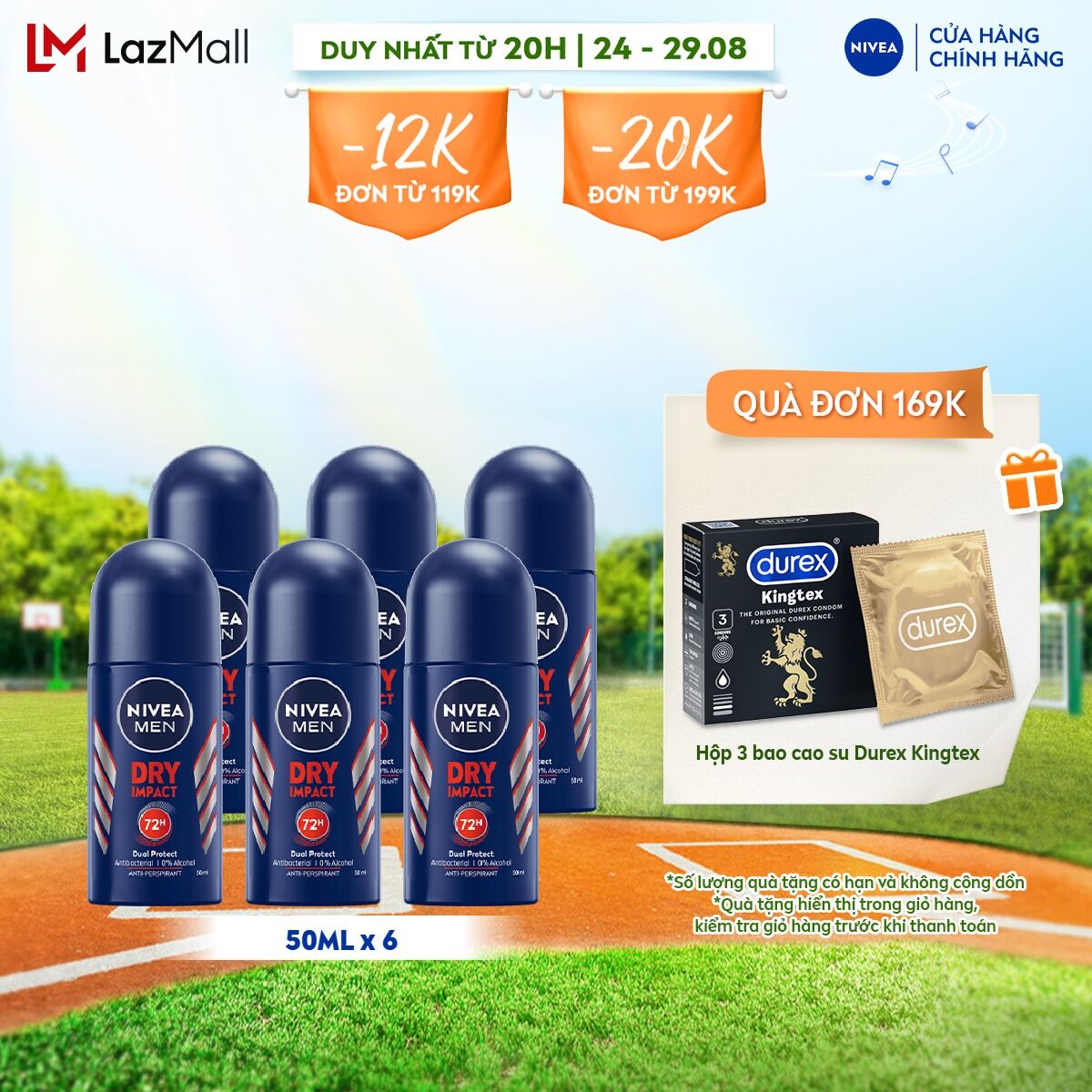 Combo 6 lăn ngăn mùi nivea men