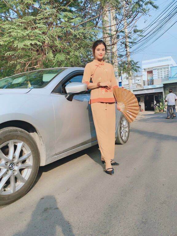 Đồ lam đi chùa - mẫu nữ thêu sen vải đủi loại 1
