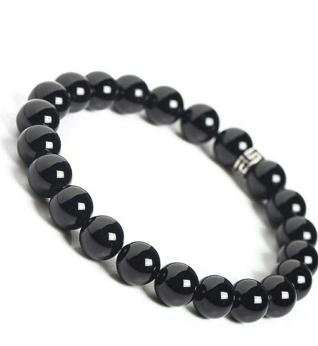 Vòng tay phong thủy thời trang đá hắc diệu thạch thiên nhiên mix charm dễ thương