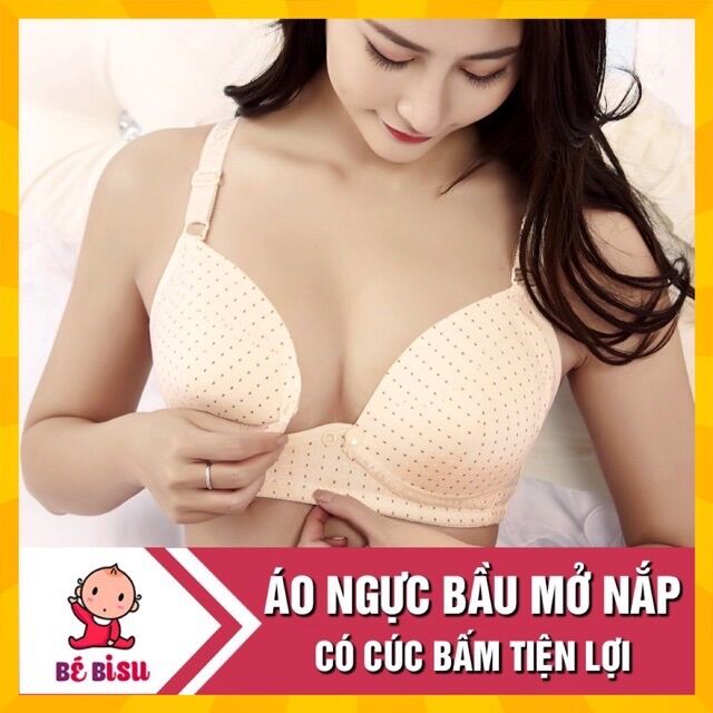 Áo ngực cho bé bú nút bấm chấm bi