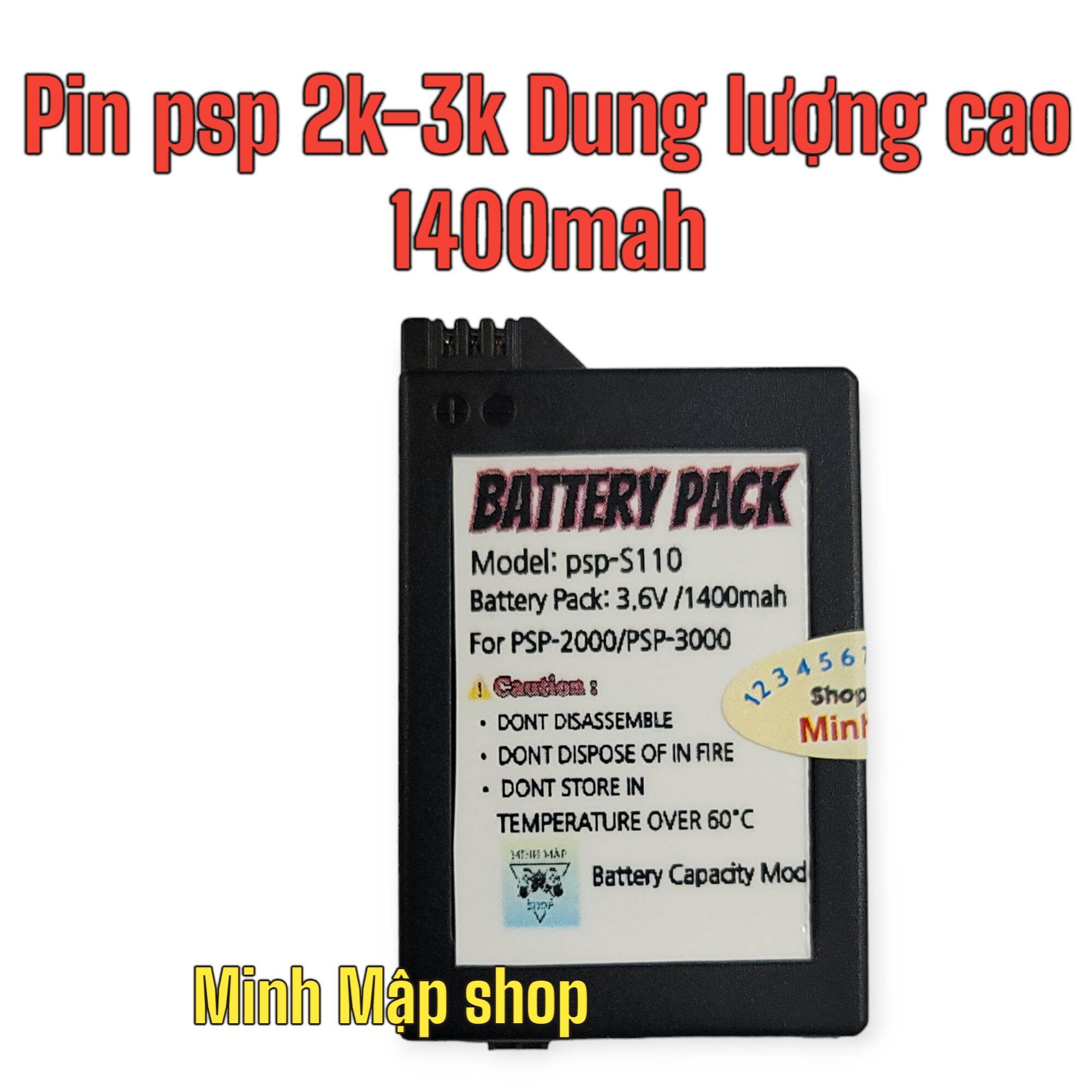 Pin cao cấp dành cho máy game psp 1000-2000-3000