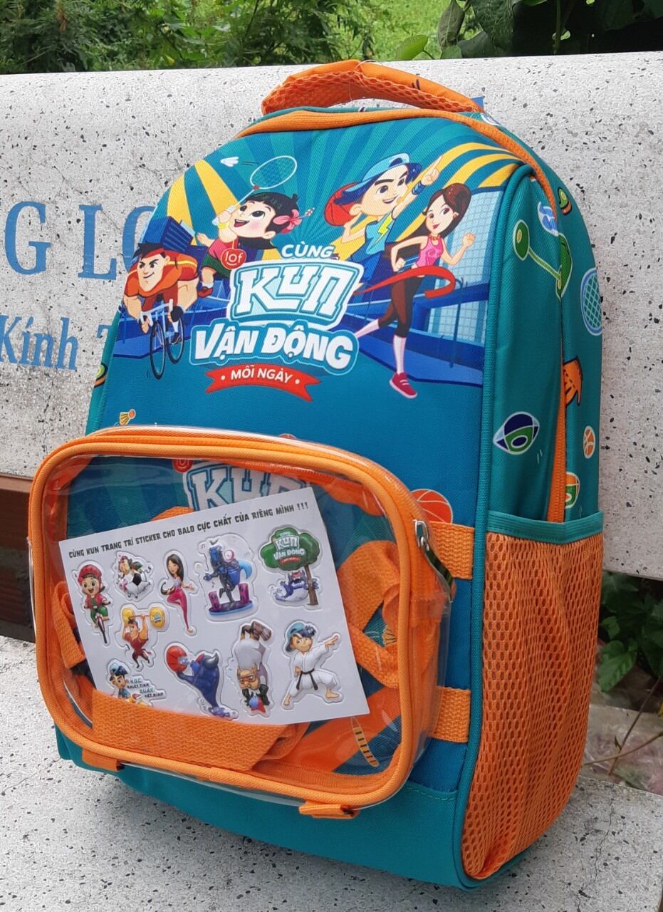 combo 1 Ba lô chống gù kun +1 bút kun dễ thương