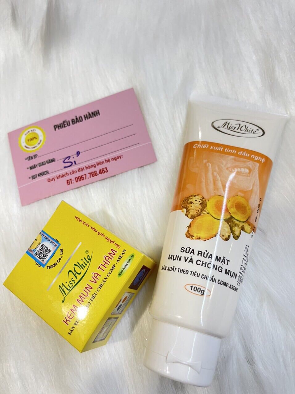 Kem nghệ misswhite mụn thâm và sữa rửa mặt