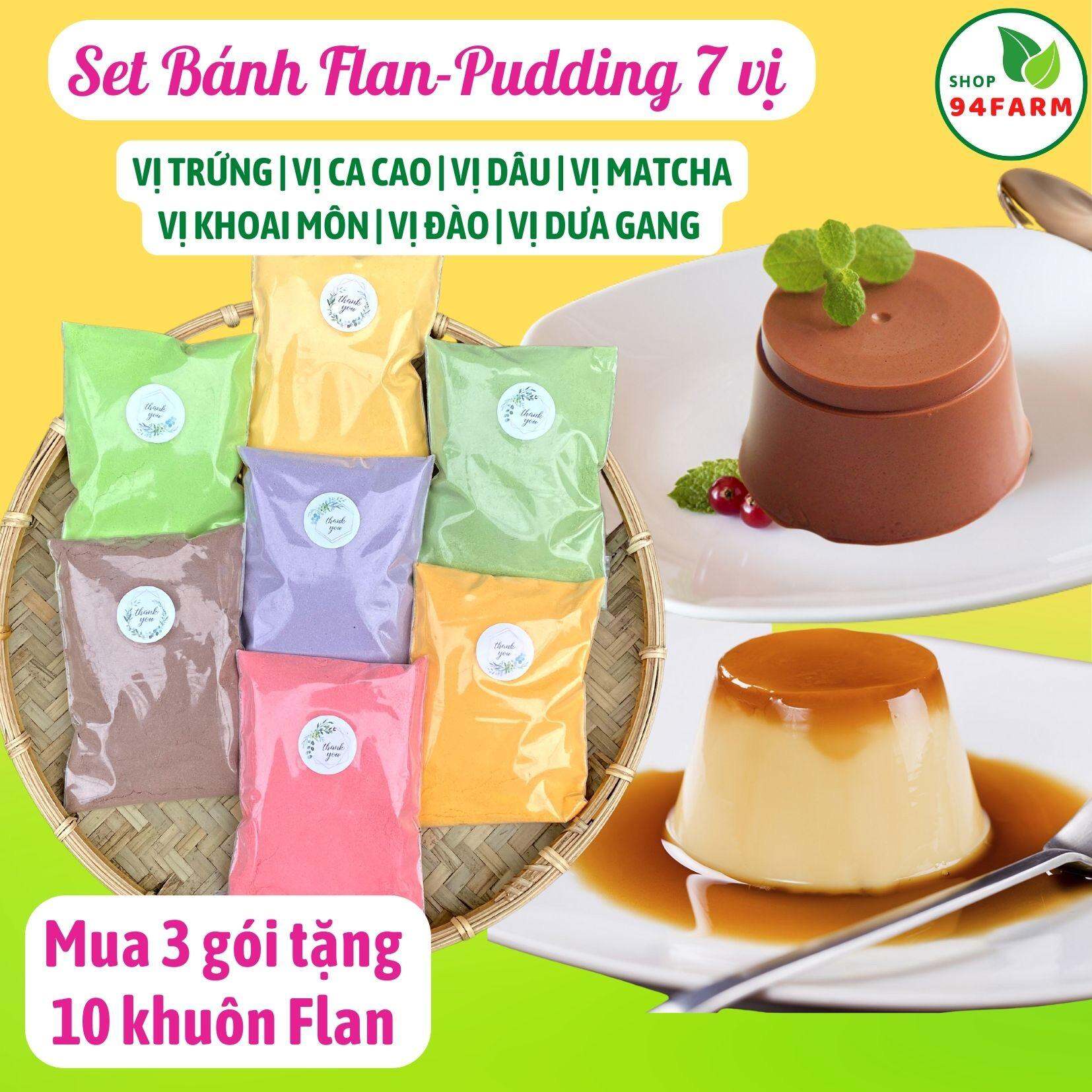 100g Bột Bánh Flan-Pudding 100g 7 vị Trứng-Sô cô la-Đào-Dâu-Dưa Gang-Matcha-Khoai Môn