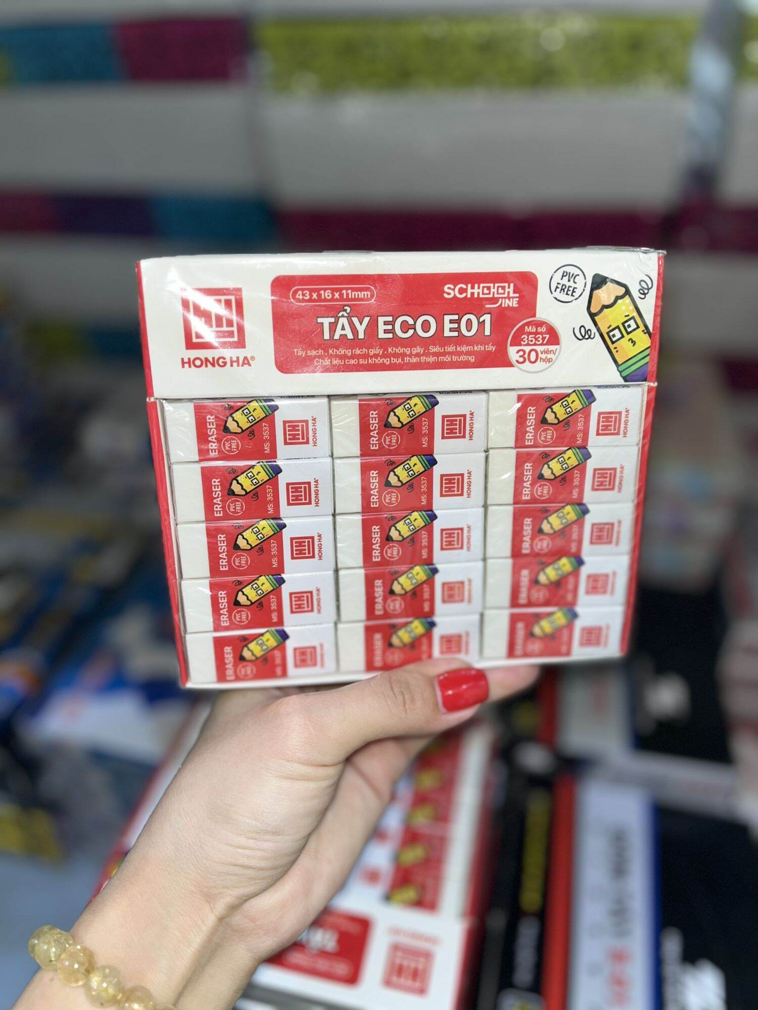 Combo 5 cục gôm tẩy trắng bút chì eco e01 hồng hà