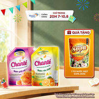 Combo 1 Túi Nước giặt xả Chanté Cao Cấp 8 Trong 1 3.05kg và 1 Túi Nước rửa chén Chanté 3.2kg