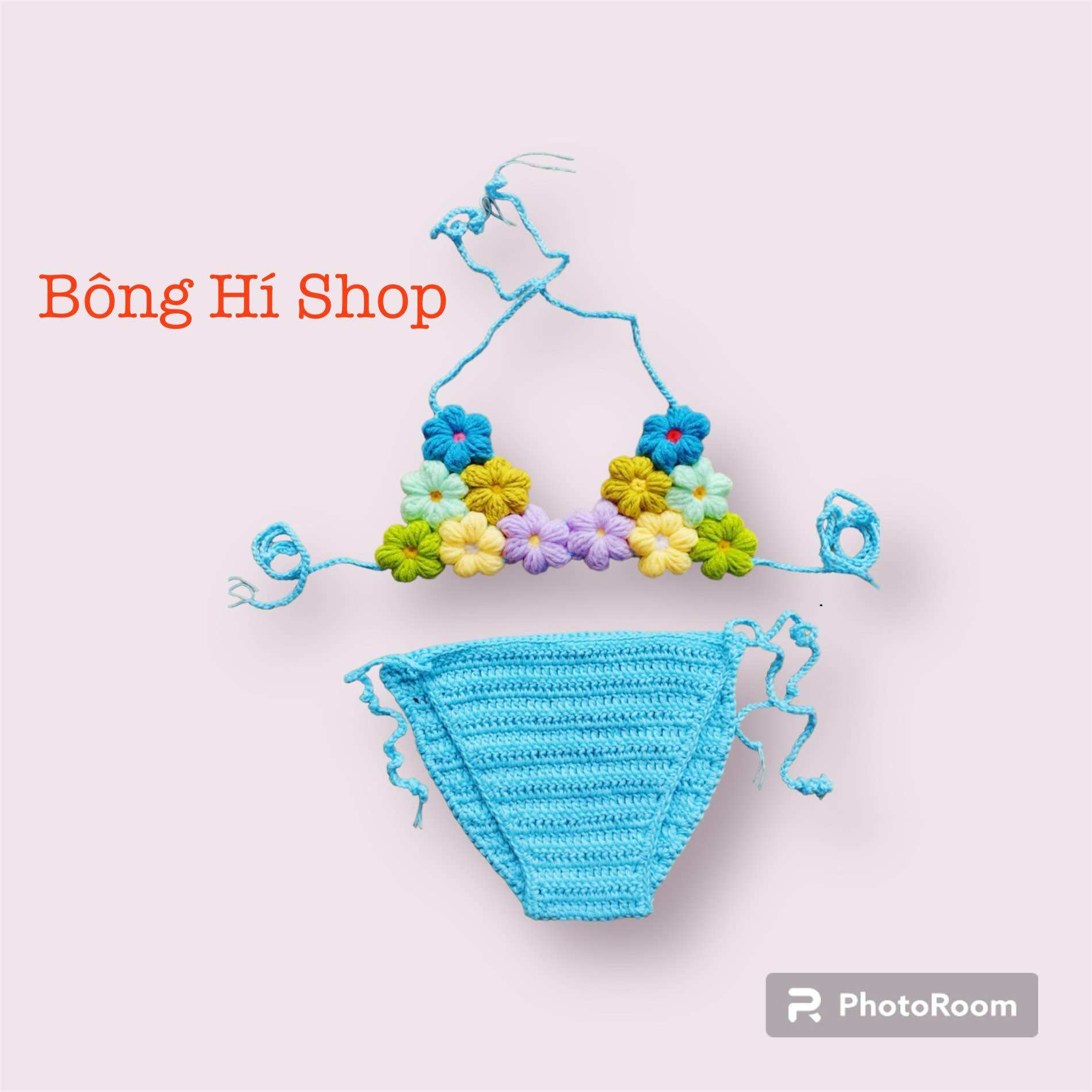 Đồ Bơi Len Hoa 2 Mảnh Bé Gái |Bikini Len Cho Bé