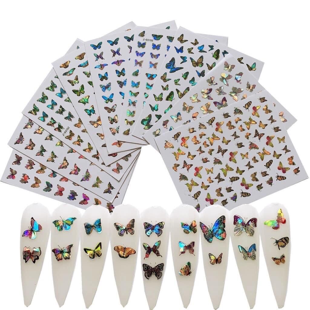 Sticker trang trí móng bướm dạ quang