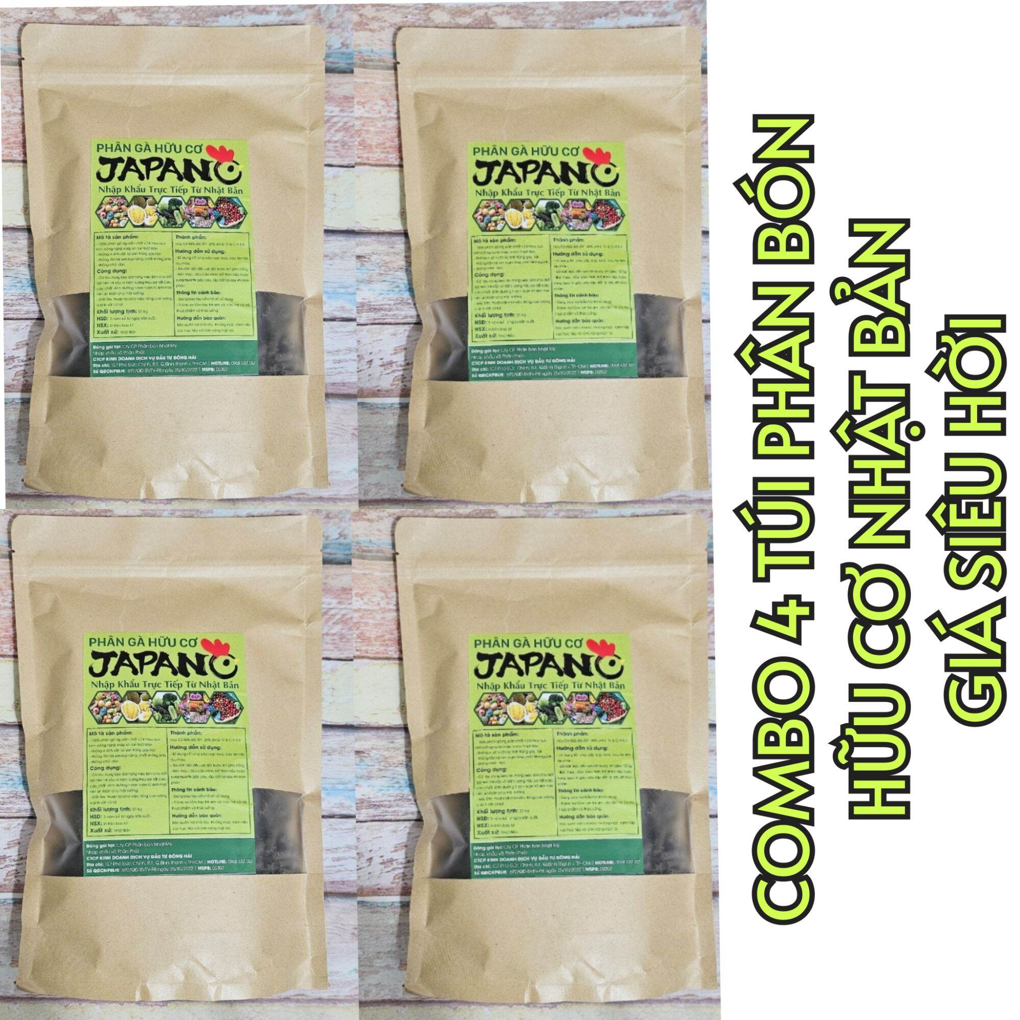 Combo 4 túi phân bón gà hữu cơ Nhật Bản 1kg