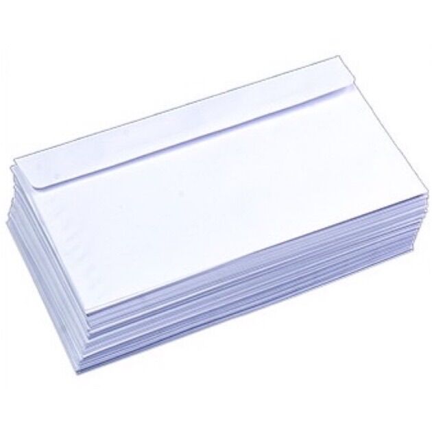 Bao Thư Trắng Có Keo Dán 12x22 Cm ( 100 Cái) - Phong Bì Thư
