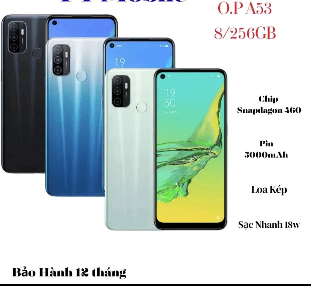 Điện Thoại (OPPO) A53  Ram 8/256Gb Máy mới Nguyên Sill  ,2 Xim 2 Sóng ,Loa To Sóng Khỏe ,Cân Mọi Game Nặng ,Lướt Wed Xem Phim Siêu Nhanh ,Bảo Hành 12 Tháng ,Tặng Sạc Cáp Ốp Lưng