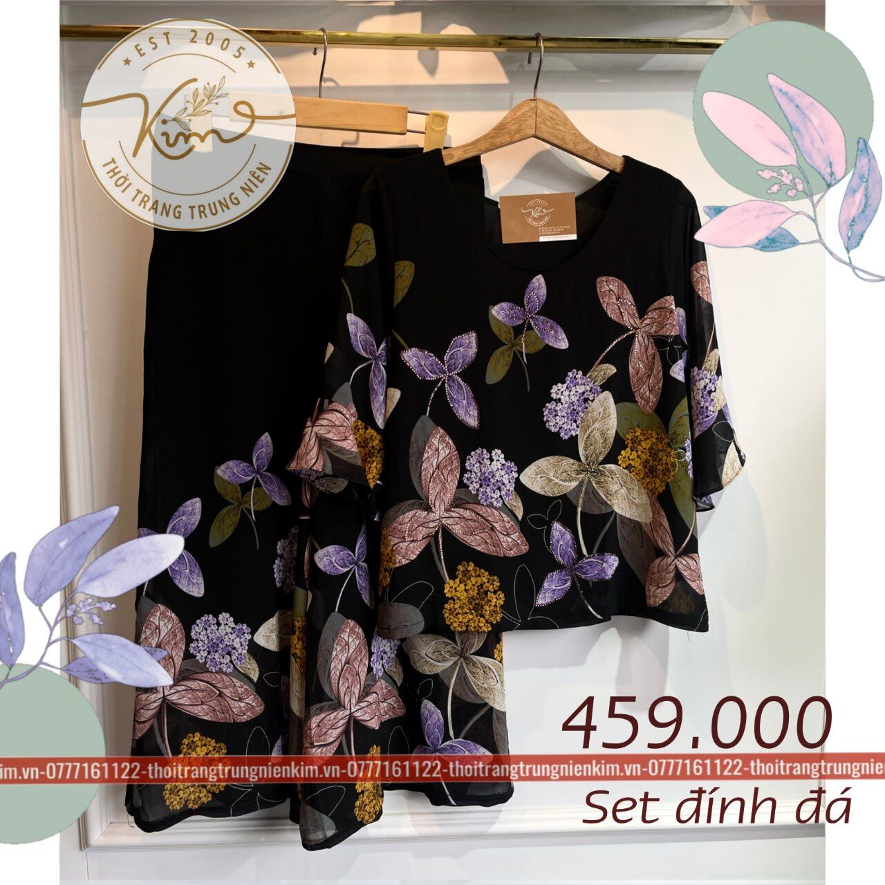 Set lụa đính đá sang trọng