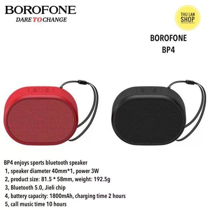 Loa bluetooth borofone BP4/loa bluetooth pin trâu/loa bluetooth borofone fullbox tặng móc treo