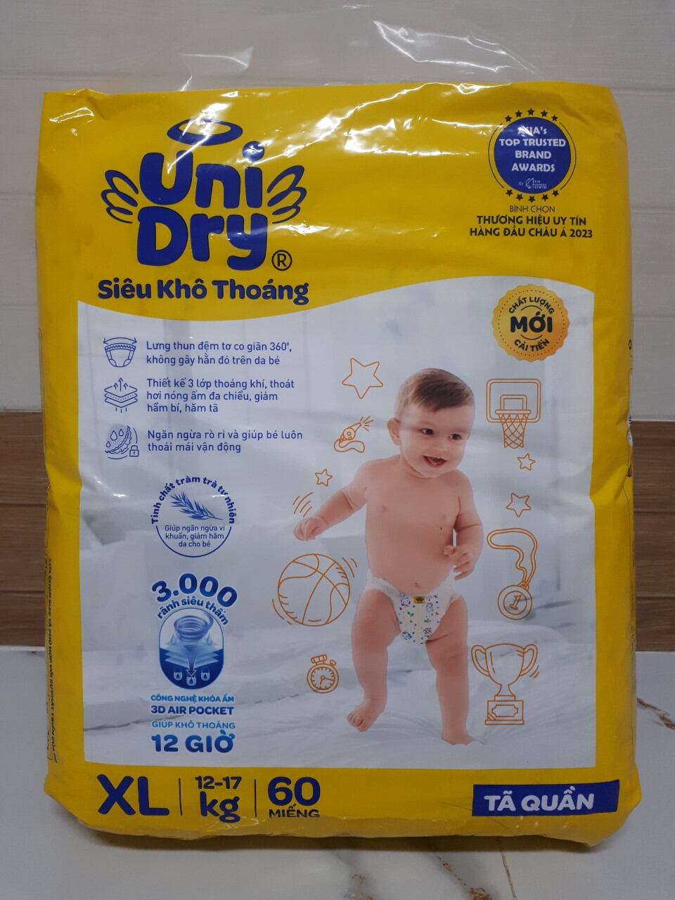 Tã quần unidry siêu khô thoángm76/l68/xl60/xxl54