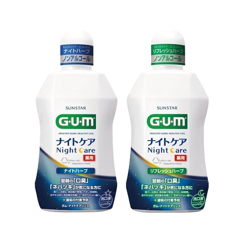 GUM | Nước Súc Miệng Đêm Chống Viêm Nướu, Hơi Thở Thơm Mát & Loại Bỏ Vết Ố 450ml