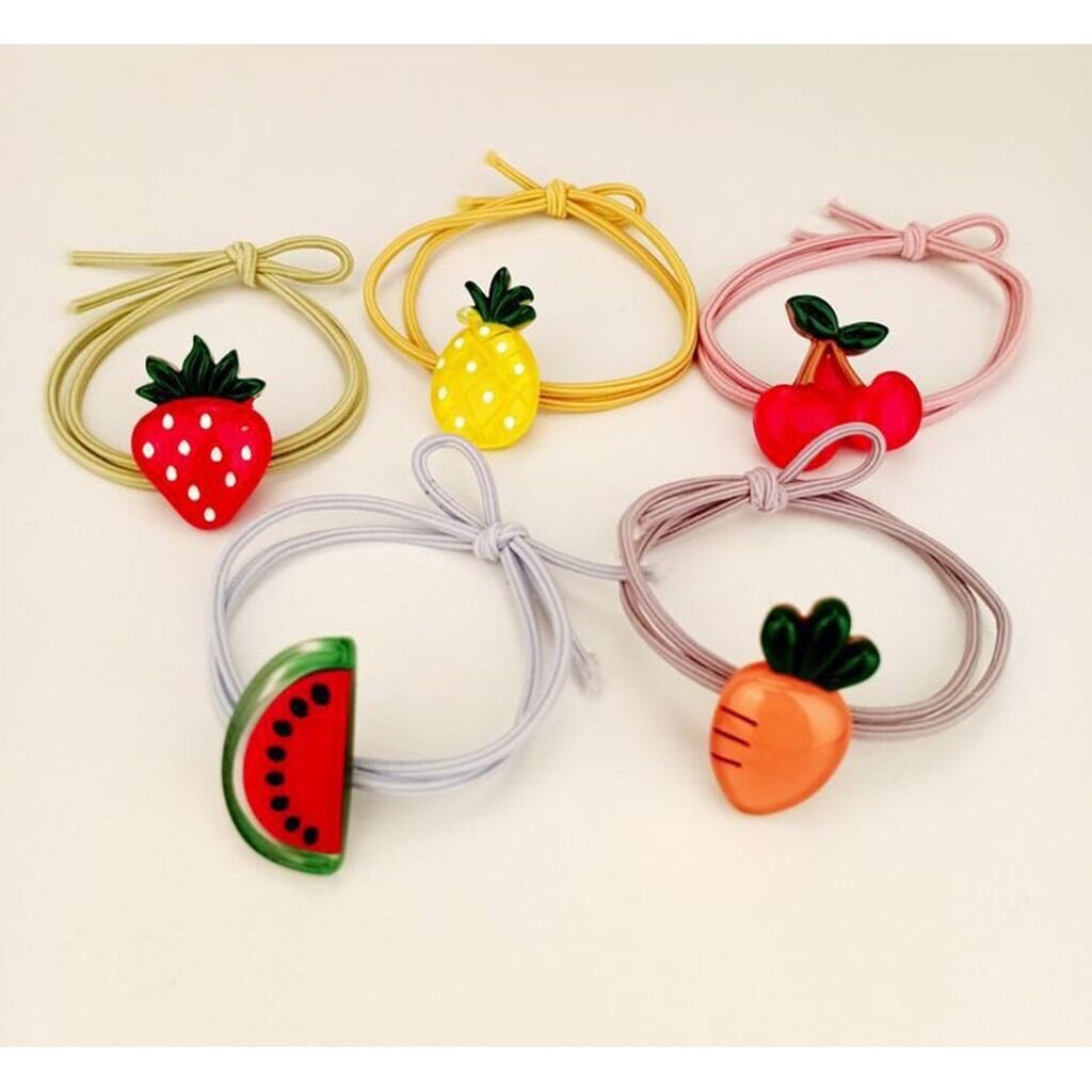 🍓Set 10 Dây cột Tóc Hình trái Cây Lớn, Bóng, Xinh (Hình thật)