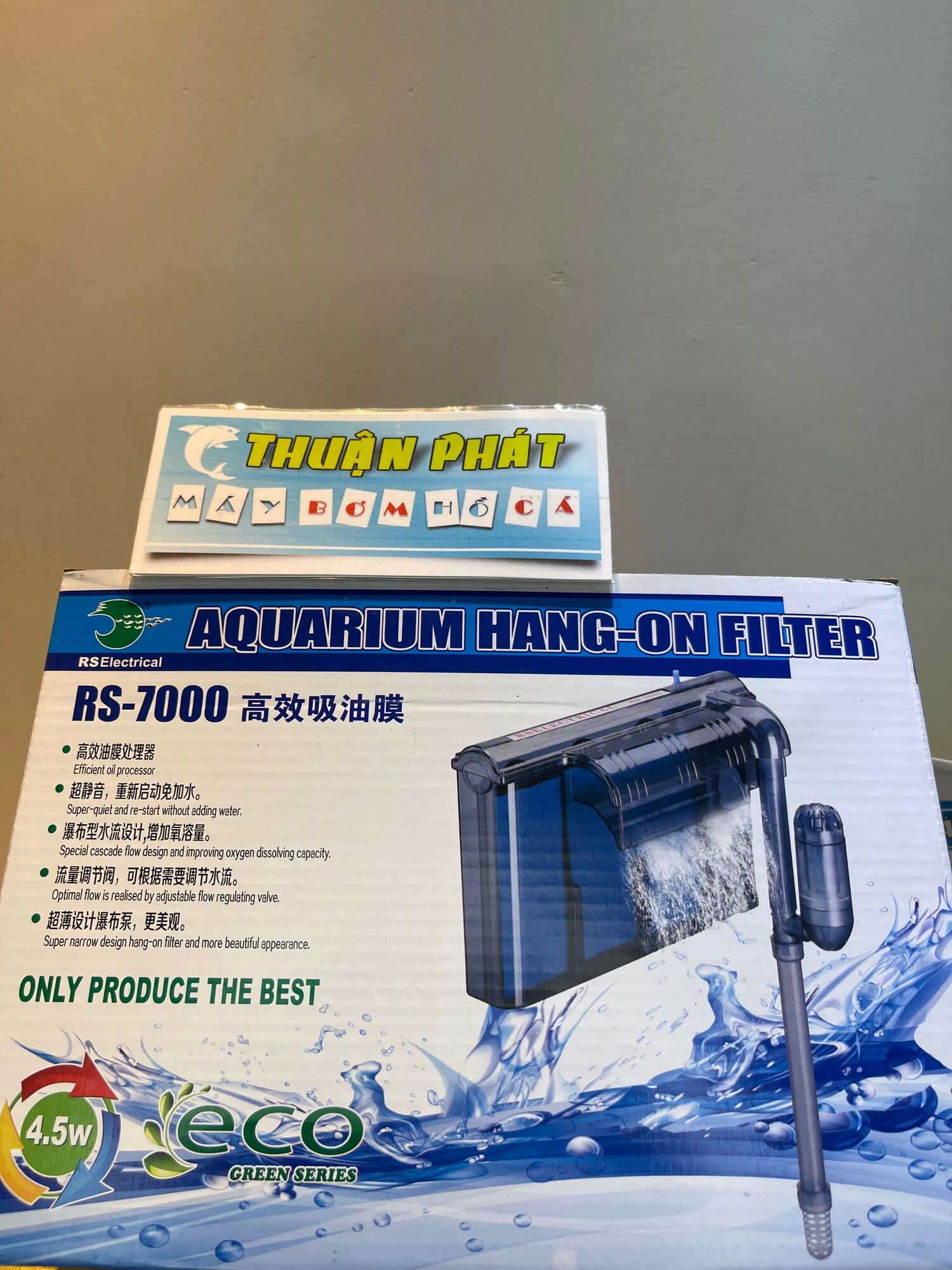 Máy lọc thác, lọc treo hồ cá RS 7000 (RS7000 - thích hợp bể 50, 70cm)