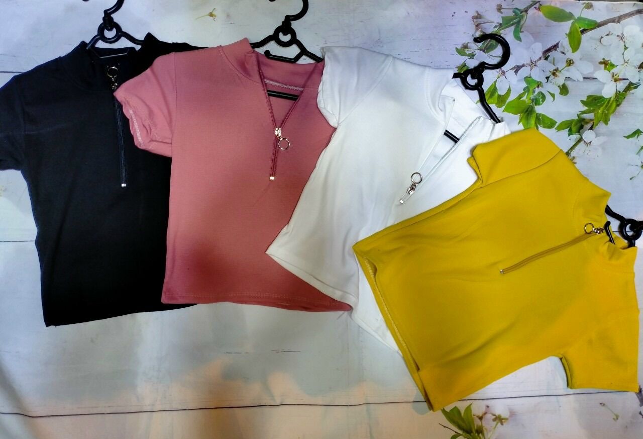 Áo croptop dây kéo