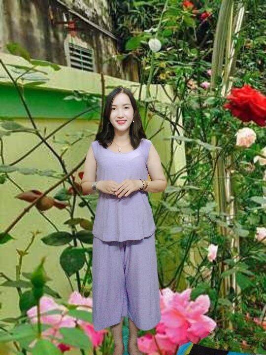 set bộ ống rộng  qua gối lửng
