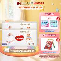 Combo 2 Tã quần Huggies Gentle Soft - Corgi M54/L40/XL34/XXL22 miếng êm mềm nâng niu làn da bé