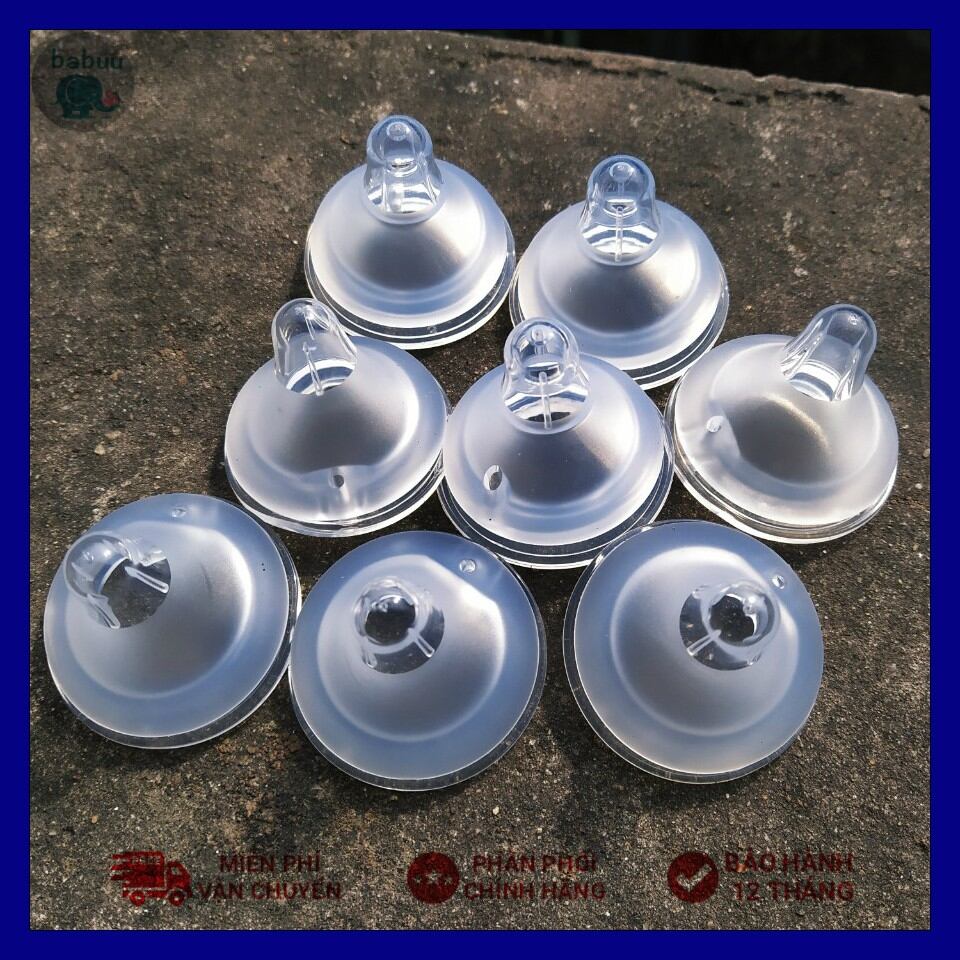 combo 5 núm ti cổ rộng thay thế cho bình pigeon toom Lansino kichilachi...đủ size siêu mềm cho bé