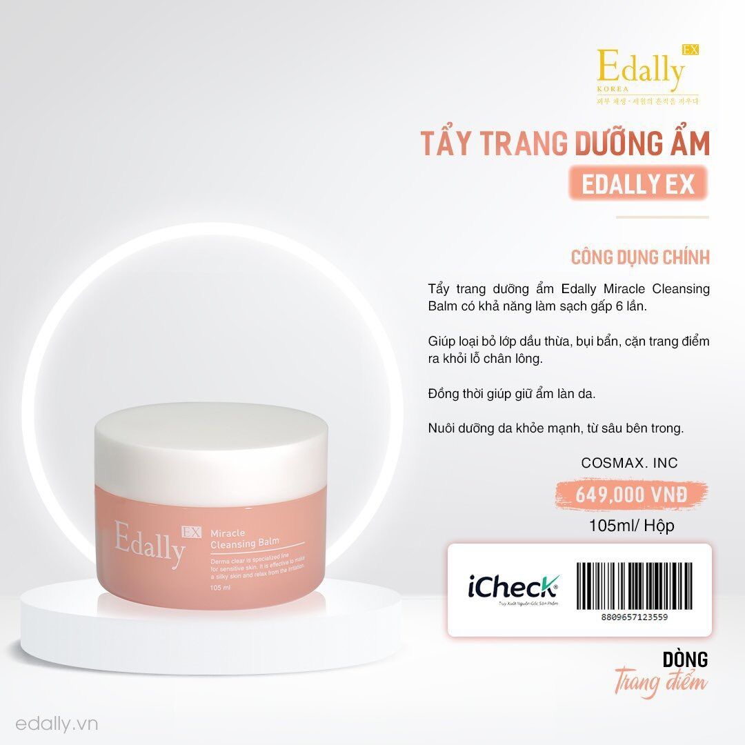 Kem tẩy trang cấp ẩm Edally Ex