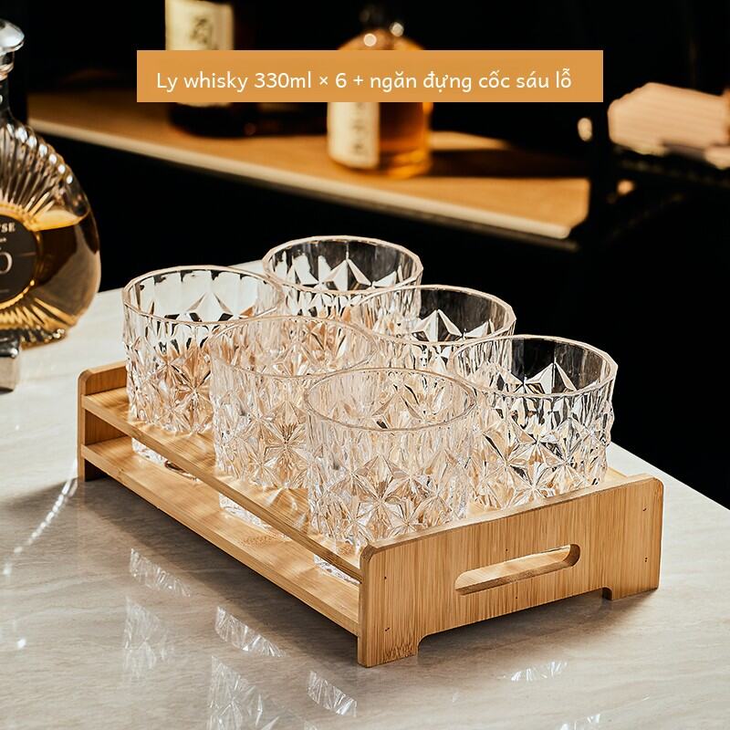 Retro Khắc Kính Whisky Bia Cocktail Ly Tập Uống Sử Dụng Tại Nhà Thanh Drinkware Bộ Pha Lê Sang Trọng