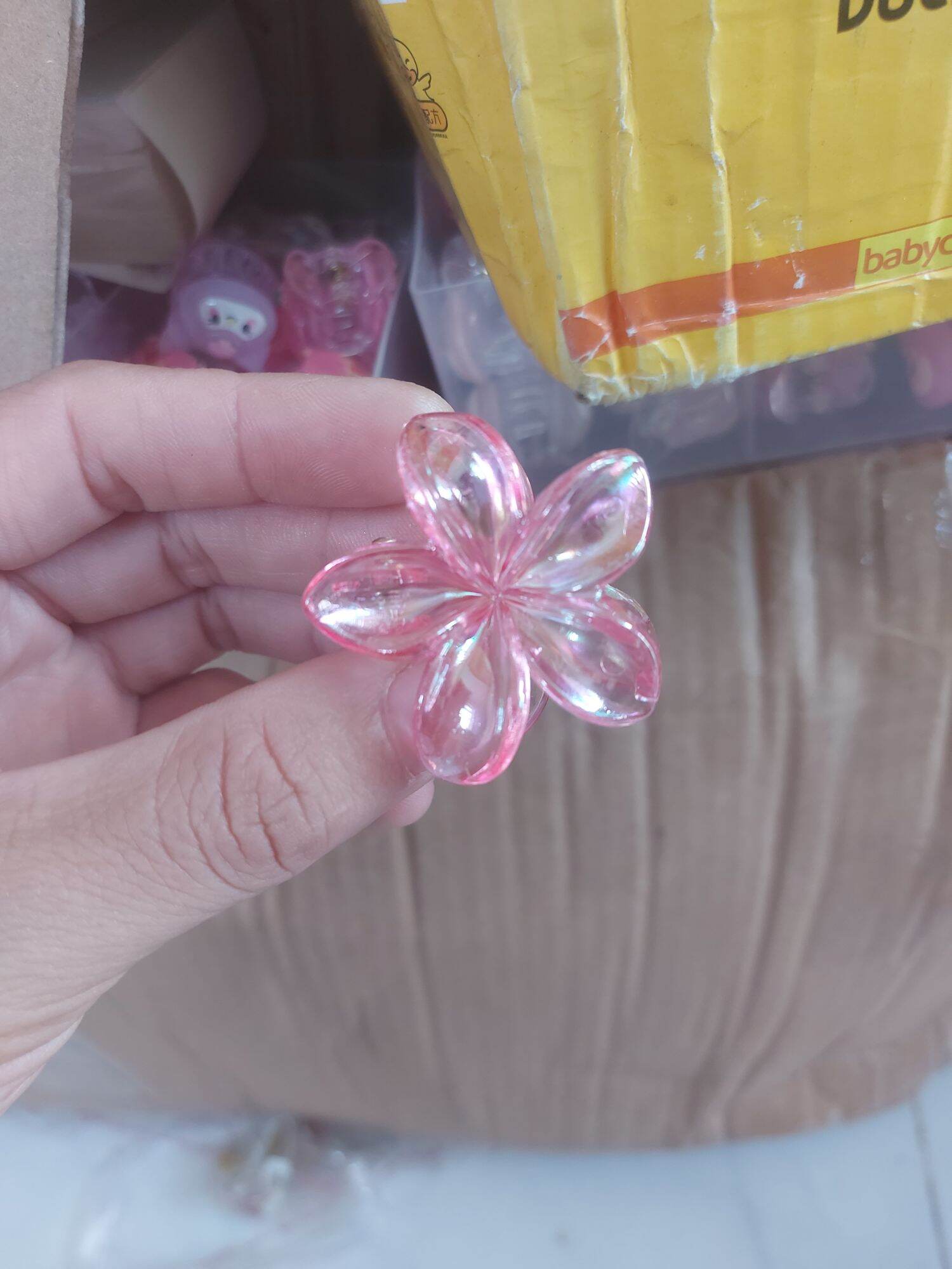 kẹp tóc càng cua hoa sứ 4cm mini