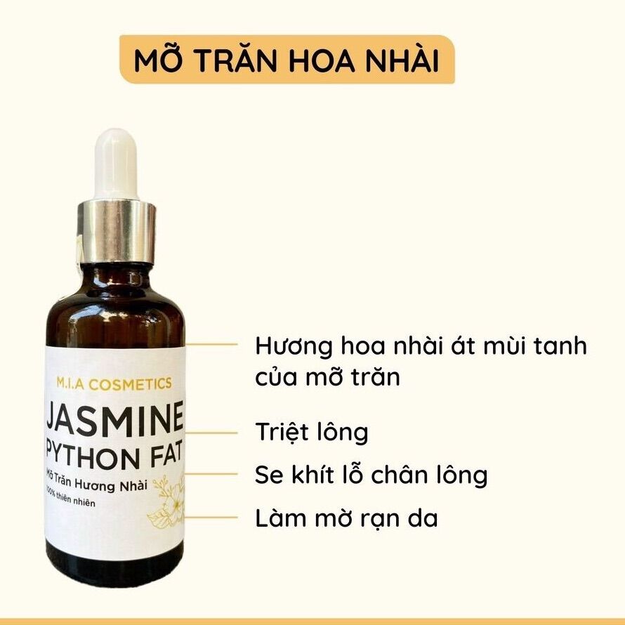 10ml mỡ trăn hoa nhài triệt lông, mờ rạn, thơm hương nhài