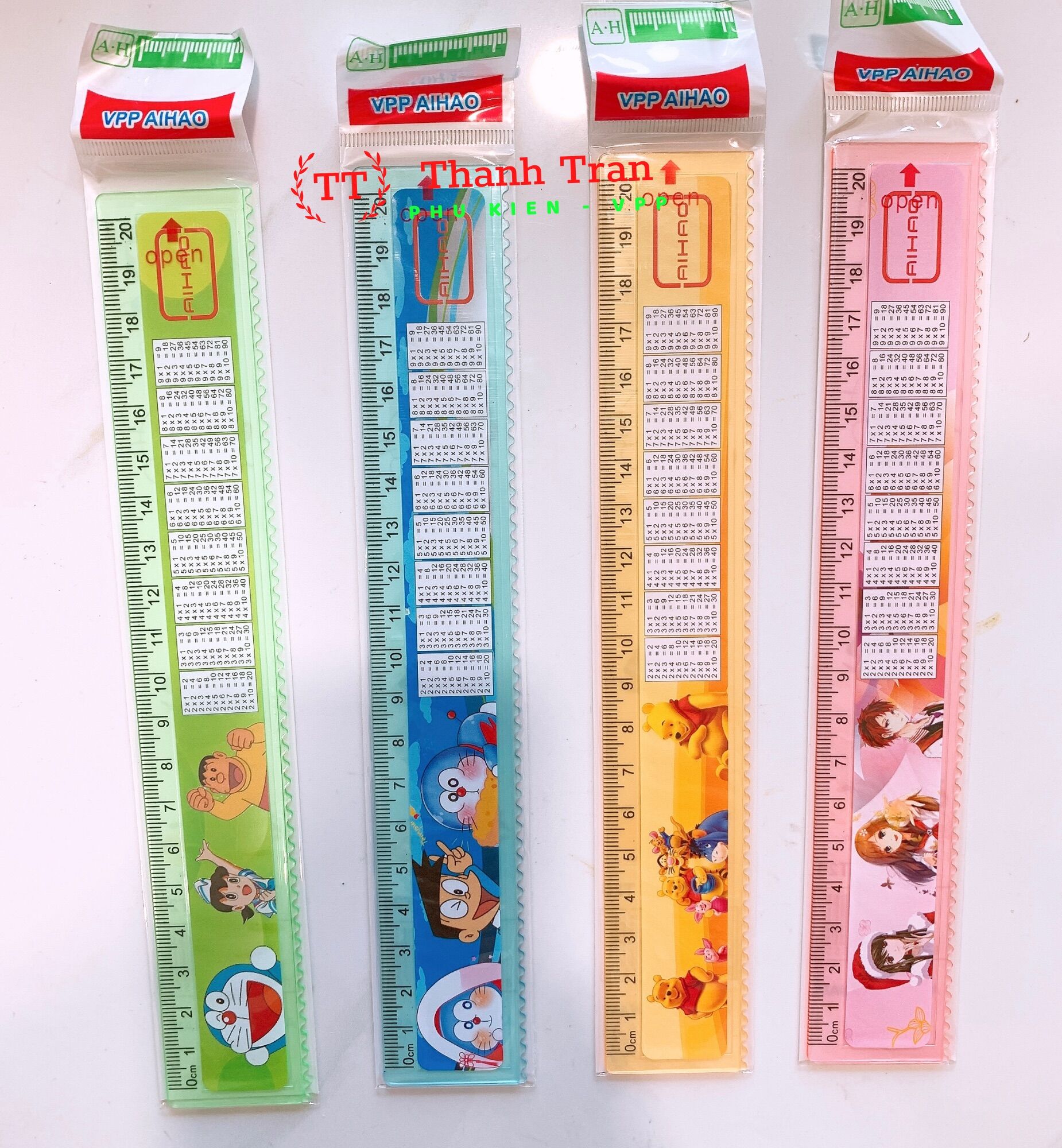 Thước kẻ in Bảng Cửu Chương dài 20cm