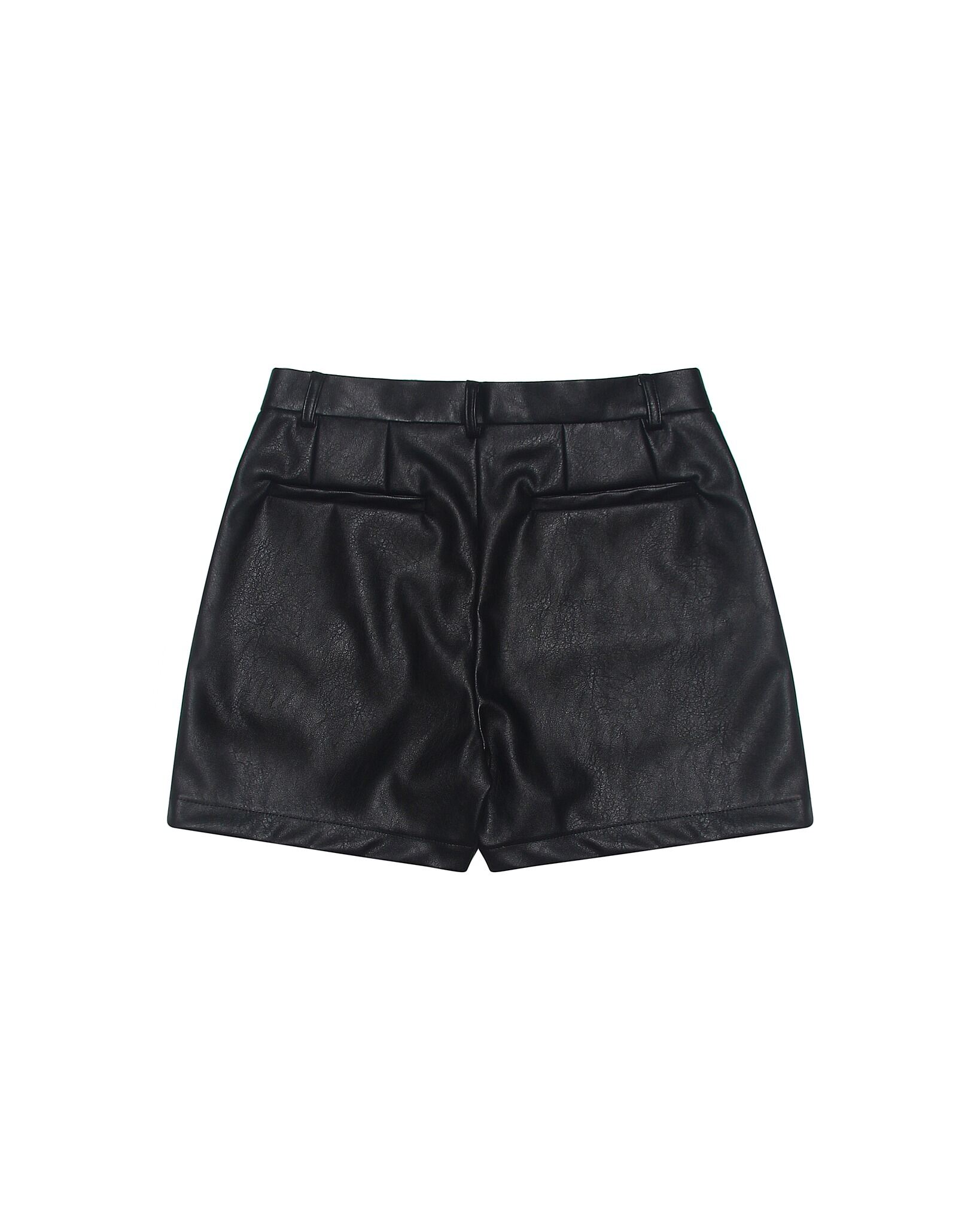 QUẦN SHORTS DA LIDER 2-SHOT LEATHER SHORTS - Black
