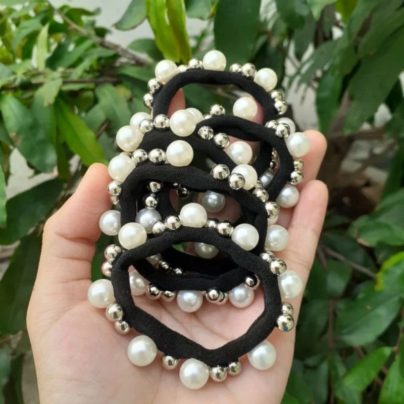 Dây cột tóc đính hạt dễ thương